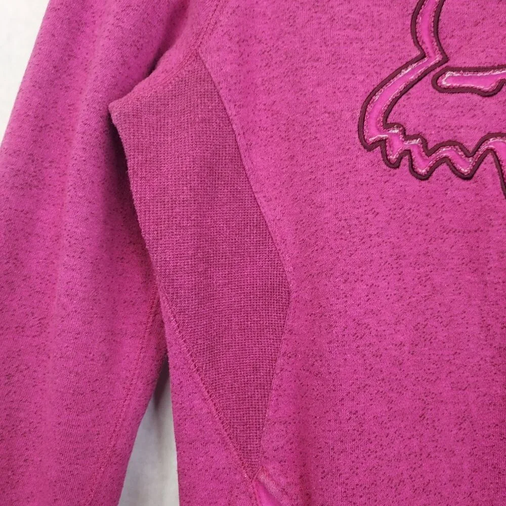 Fox Racing Sweatshirt Women M Motocross Logo Hot Pink Fleece Front Pocket Sporty - Picture 8 of 13